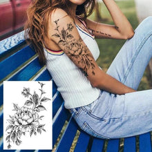 Load image into Gallery viewer, Realistic Tattoos Temporary Womens Flower Sticker Tattoos Waterproof Women Body Art Fake Legs Tattoo Stickers
