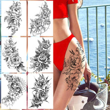 Load image into Gallery viewer, Realistic Tattoos Temporary Womens Flower Sticker Tattoos Waterproof Women Body Art Fake Legs Tattoo Stickers
