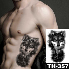 Load image into Gallery viewer, Realistic Temporary Lion Wolf Sticker Tattoo Waterproof  Elegant Body Arm Warrior Tattoo For Mens
