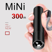 Load image into Gallery viewer, Rechargable Mini Portable Waterproof USB LED  Pocket LED Flashlight Hight Super Bright Flashlight Telescopic Zoom Water Resistant Torch  Great For Indoor/Outdoor Activities Night Camping Hiking
