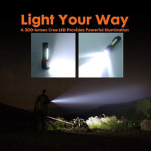 Load image into Gallery viewer, Rechargeable Adjustable LED Flashlight with Worklight Mini LED 4 Lighting Modes Flashlight with Water-Resistant COB Side Light Portable Zoomable  High Lumens Lamp For Camping Hiking
