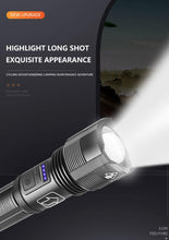 Load image into Gallery viewer, Rechargeable Adjustable Led Flashlights With High Lumen With Battery Display Super Bright Waterproof Flashlight  5 Lighting Modes For Adventure Hiking Camping Hunting New Design
