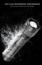 Load image into Gallery viewer, Rechargeable Adjustable Led Flashlights With High Lumen With Battery Display Super Bright Waterproof Flashlight  5 Lighting Modes For Adventure Hiking Camping Hunting New Design
