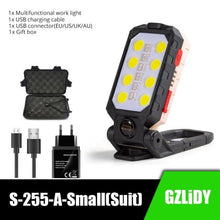 Load image into Gallery viewer, Rechargeable Adjustable USB LED Portable Charger Battery High Capacity with Digital Display LCD Screen Waterproof Flashlight COB Work Light For Repairing Outdoor Camping
