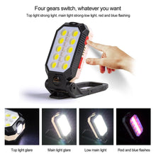 Load image into Gallery viewer, Rechargeable Adjustable USB LED Portable Charger Battery High Capacity with Digital Display LCD Screen Waterproof Flashlight COB Work Light For Repairing Outdoor Camping
