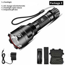 Load image into Gallery viewer, Rechargeable Adjustable Zoomable Waterproof LED Flashlight Super bright LED Tactical Torch Flashlight For Night Riding Camping Hiking Hunting &amp; Indoor Activities
