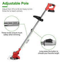 Load image into Gallery viewer, Rechargeable Electric Cordless Grass Trimmer with Alloy Saw Blade
