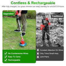 Load image into Gallery viewer, Rechargeable Electric Cordless Grass Trimmer with Alloy Saw Blade

