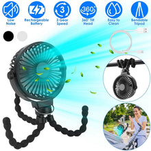 Load image into Gallery viewer, Rechargeable Handheld Fan with Flexible Tripod
