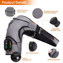 Load image into Gallery viewer, Rechargeable Heated Shoulder Wrap Massager Shoulder Brace Support with 3 Heating Levels
