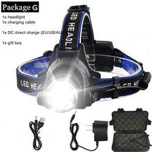 Load image into Gallery viewer, Rechargeable High Lumens Work Headlight Ultra Bright Headlamp LED Headlight Sensor Powerful  Head Lamp Waterproof Flashlight For Adults Running Hiking Camping Fishing
