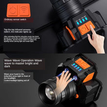 Load image into Gallery viewer, Rechargeable High Lumens Work Headlight Ultra Bright Headlamp LED Headlight Sensor Powerful  Head Lamp Waterproof Flashlight For Adults Running Hiking Camping Fishing
