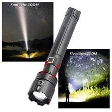 Load image into Gallery viewer, Rechargeable LED Flashlight High Lumen USB Ultra Bright Adjustable Powerful Zoomable Flashlight Water Resistant For  Daily Household and Outdoor Camping Hiking Riding Running
