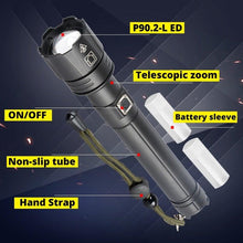 Load image into Gallery viewer, Rechargeable LED Flashlight High Lumen USB Ultra Bright Adjustable Powerful Zoomable Flashlight Water Resistant For  Daily Household and Outdoor Camping Hiking Riding Running
