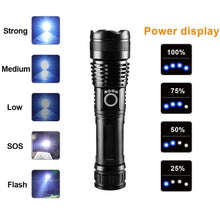 Load image into Gallery viewer, Rechargeable LED Flashlights High Lumens Waterproof Zoomable Super Bright Tactical Flashlight Powerful  USB LED CREE Flashlight  Hand Lamp For Hiking Camping Household Outdoor Sport
