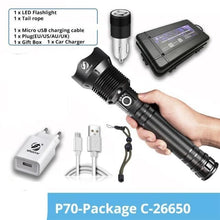 Load image into Gallery viewer, Rechargeable LED Flashlights Waterproof Hnadheld Super Bright High Lumens  Zoomable Powerful Lamp Bead Flashlight Torch For Outdoor &amp; Indoor Camping Running Fishing Hiking Lamp
