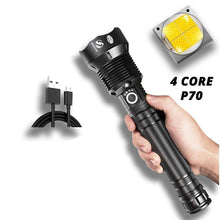 Load image into Gallery viewer, Rechargeable LED Flashlights Waterproof Hnadheld Super Bright High Lumens  Zoomable Powerful Lamp Bead Flashlight Torch For Outdoor &amp; Indoor Camping Running Fishing Hiking Lamp

