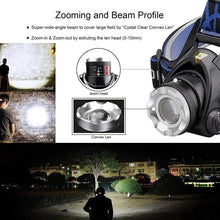 Load image into Gallery viewer, Rechargeable LED  Headlamps Ultra-bright High lumens Zoomable Waterproof LED Headlight Head Torch Flashlight Head Lamp For Fishing  Hands-Free Headlight
