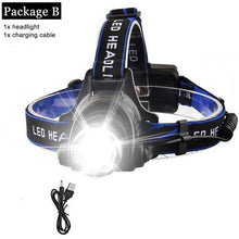 Load image into Gallery viewer, Rechargeable LED  Headlamps Ultra-bright High lumens Zoomable Waterproof LED Headlight Head Torch Flashlight Head Lamp For Fishing  Hands-Free Headlight
