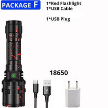 Load image into Gallery viewer, Rechargeable  LED Tactical Flashlights Waterproof Powerful High Lumen Super  Bright Power LED Aluminum Flashlight For Hiking Outdoor Camping Fishing Jogging Running HouseholdPowerful Light

