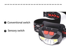 Load image into Gallery viewer, Rechargeable Powerful USB LED High Lumen Headlamp Ultra-Light Bright Headlight Waterproof Sensor Head Light  For Outdoors Camping Running Hiking Biking Fishing
