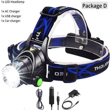 Load image into Gallery viewer, Rechargeable Ultra-bright High Lumen LED Headlamp Hands-Free USB Zoomable Headlight Waterproof  Super Bright Head Lights For Fishing Camping Hiking Riding JoggingTorch Flashlight
