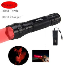 Load image into Gallery viewer, Rechargeable USB Charger High Lumen LED  Light Tactical Flashlight With Rail Mount Led Light White Tactical  Flashlight Pressure Switch For Long Distance Night Hunting
