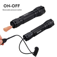 Load image into Gallery viewer, Rechargeable USB Charger High Lumen LED  Light Tactical Flashlight With Rail Mount Led Light White Tactical  Flashlight Pressure Switch For Long Distance Night Hunting
