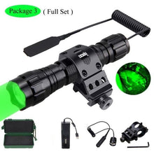 Load image into Gallery viewer, Rechargeable USB Charger High Lumen LED  Light Tactical Flashlight With Rail Mount Led Light White Tactical  Flashlight Pressure Switch For Long Distance Night Hunting
