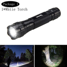 Load image into Gallery viewer, Rechargeable USB Charger High Lumen LED  Light Tactical Flashlight With Rail Mount Led Light White Tactical  Flashlight Pressure Switch For Long Distance Night Hunting
