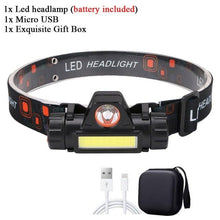 Load image into Gallery viewer, Rechargeable Waterproof Powerful LED Headlamp Portable Mini Built-in 18650 Battery Flashlight For  Portable Head Lamp Flashlight, Outdoor Lightweight Durable Headlight For Outdoor Running Camping Reading Fishing  Walking Jogging Headlight
