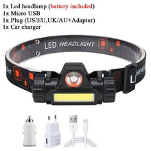 Load image into Gallery viewer, Rechargeable Waterproof Powerful LED Headlamp Portable Mini Built-in 18650 Battery Flashlight For  Portable Head Lamp Flashlight, Outdoor Lightweight Durable Headlight For Outdoor Running Camping Reading Fishing  Walking Jogging Headlight
