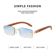 Load image into Gallery viewer, Rectangle Sunglasses for Men/Women Small Rimless Square Shade Eyewear  Sunglasses For Men Super Clear Rimless Sunglasses  Classic Driving Square Sunglasses
