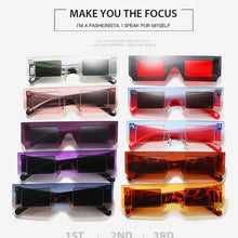 Load image into Gallery viewer, Rectangle Sunglasses for Women Retro Trendy Fashion Glasses Oval Lenses Narrow Thin Square Frame with UV400 Protection Decent Contrast Color Slice Box Style Glasses In Ocean Color  Sunglasses For Men &amp; Women
