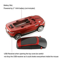 Load image into Gallery viewer, Red Car Shaped 2.4G Wireless Mouse Cool SUV Sport Car Mouse Gamer 1600 DPI Optical Mice Modern Cordless Office School Mice For PC Computer Laptop
