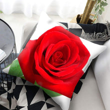 Load image into Gallery viewer, Red Flower Cushion Pillow Covers Love Pillow Covers Decorative Linen Square Couple Cushion Cases Home Decor Polyester Throw Pillow Case Super Soft Short Plush Cushion Cover Festive Home Decorative Cushions 45X45CM
