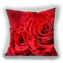 Load image into Gallery viewer, Red Flower Cushion Pillow Covers Love Pillow Covers Decorative Linen Square Couple Cushion Cases Home Decor Polyester Throw Pillow Case Super Soft Short Plush Cushion Cover Festive Home Decorative Cushions 45X45CM
