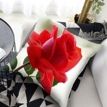Load image into Gallery viewer, Red Flower Cushion Pillow Covers Love Pillow Covers Decorative Linen Square Couple Cushion Cases Home Decor Polyester Throw Pillow Case Super Soft Short Plush Cushion Cover Festive Home Decorative Cushions 45X45CM
