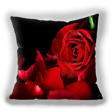 Load image into Gallery viewer, Red Flower Cushion Pillow Covers Love Pillow Covers Decorative Linen Square Couple Cushion Cases Home Decor Polyester Throw Pillow Case Super Soft Short Plush Cushion Cover Festive Home Decorative Cushions 45X45CM
