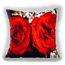 Load image into Gallery viewer, Red Flower Cushion Pillow Covers Love Pillow Covers Decorative Linen Square Couple Cushion Cases Home Decor Polyester Throw Pillow Case Super Soft Short Plush Cushion Cover Festive Home Decorative Cushions 45X45CM
