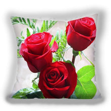 Load image into Gallery viewer, Red Flower Cushion Pillow Covers Love Pillow Covers Decorative Linen Square Couple Cushion Cases Home Decor Polyester Throw Pillow Case Super Soft Short Plush Cushion Cover Festive Home Decorative Cushions 45X45CM
