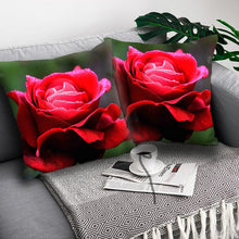 Load image into Gallery viewer, Red Flower Cushion Pillow Covers Love Pillow Covers Decorative Linen Square Couple Cushion Cases Home Decor Polyester Throw Pillow Case Super Soft Short Plush Cushion Cover Festive Home Decorative Cushions 45X45CM
