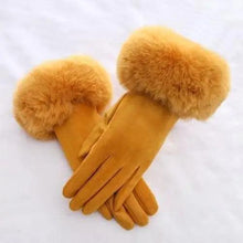 Load image into Gallery viewer, Red Winter Warm One Size Touch Screen Glove Female Fur Thick Driving Comfortable Gloves For Autumn
