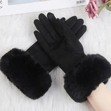 Load image into Gallery viewer, Red Winter Warm One Size Touch Screen Glove Female Fur Thick Driving Comfortable Gloves For Autumn
