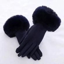 Load image into Gallery viewer, Red Winter Warm One Size Touch Screen Glove Female Fur Thick Driving Comfortable Gloves For Autumn
