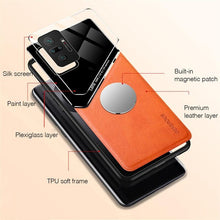 Load image into Gallery viewer, Redmi Note10 Pro Case Leather Car Magnetic Holder Cover For Xiaomi Redmi Note 10 11 Pro 11S 10S 10T Soft Frame Shockproof Luxury Pattern Leather Slim Protective Case
