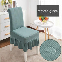 Load image into Gallery viewer, Removable Washable Furniture Protector for Kids Pets Home Waterproof Plaid Elastic Plain Dining Table Chair Cover Dining Room Chair Cover Skirt Stool Cover Chair Spandex Seat Covers
