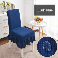 Load image into Gallery viewer, Removable Washable Furniture Protector for Kids Pets Home Waterproof Plaid Elastic Plain Dining Table Chair Cover Dining Room Chair Cover Skirt Stool Cover Chair Spandex Seat Covers
