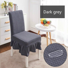 Load image into Gallery viewer, Removable Washable Furniture Protector for Kids Pets Home Waterproof Plaid Elastic Plain Dining Table Chair Cover Dining Room Chair Cover Skirt Stool Cover Chair Spandex Seat Covers
