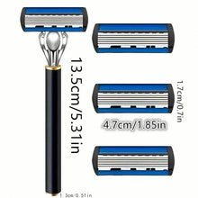 Load image into Gallery viewer, Replacement Razor Blades Safety Shaver Set with Anti-Slip Metal Handle with 1 Razor + 36 Blades
